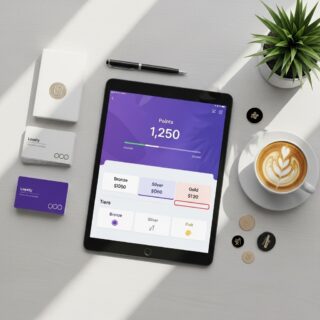 Screenshot of a loyalty programme dashboard showing points and tiers for customers