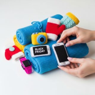 Customer-focused product bundle ready for a Black Friday offer, arranged on a plain tabletop.