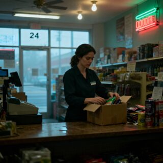 Store manager packing up slow sellers to clear space